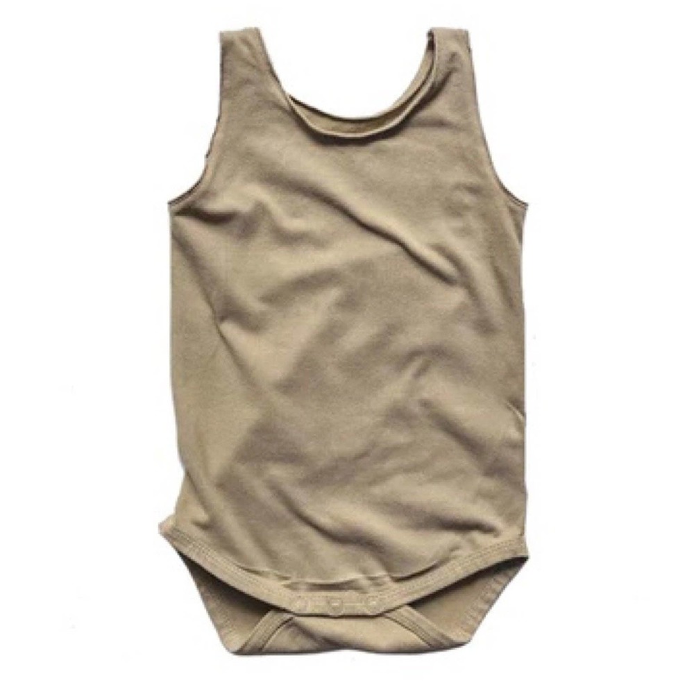 The Simple Folk 9/12M The Sleeveless Onesie - Sand